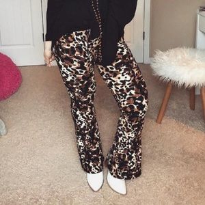 Leopard print palazzo pants